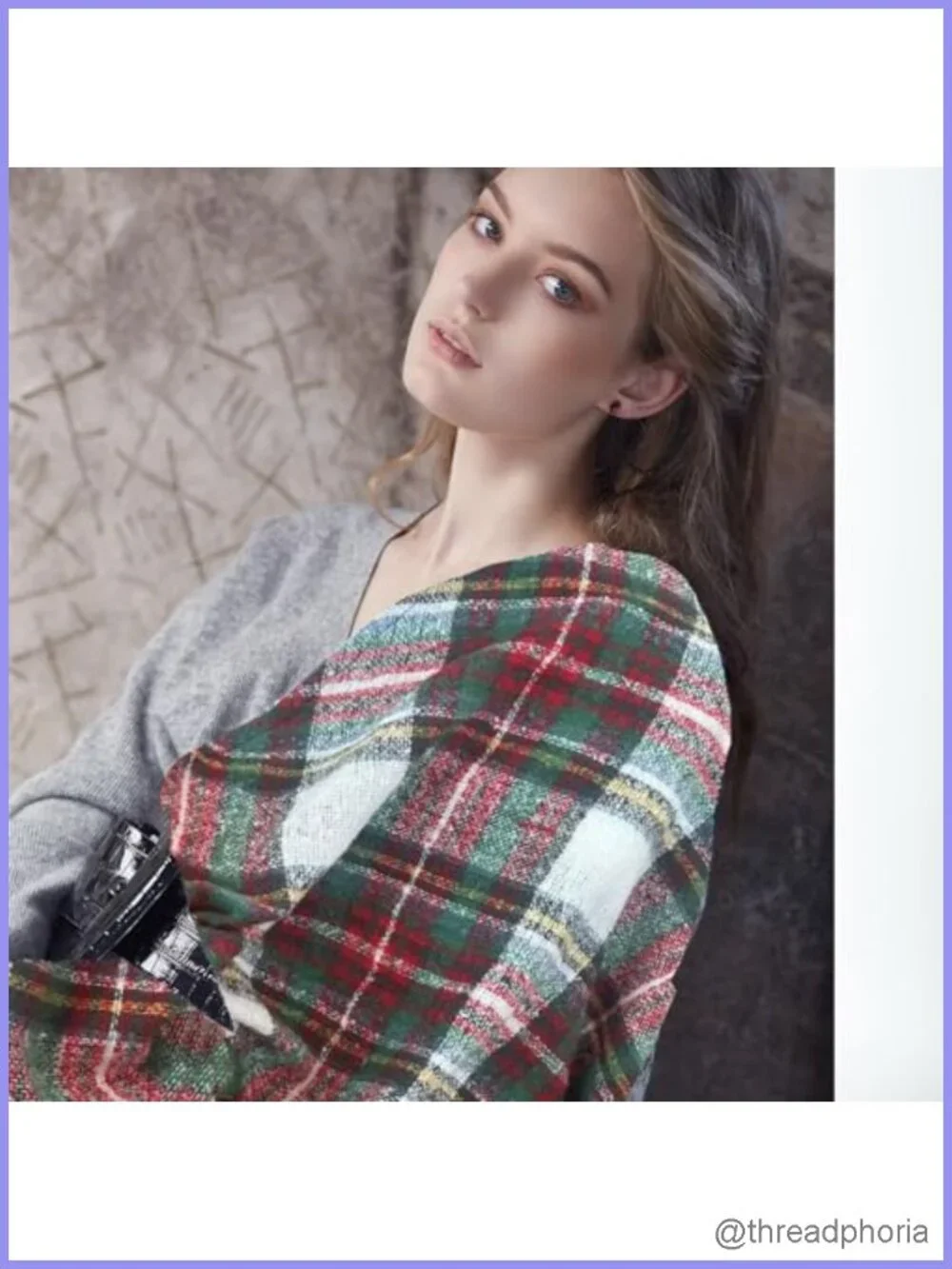 Oversized Plaid Tartan Scarf Shawl Wrap for Women Men, Soft Cashmere-Like